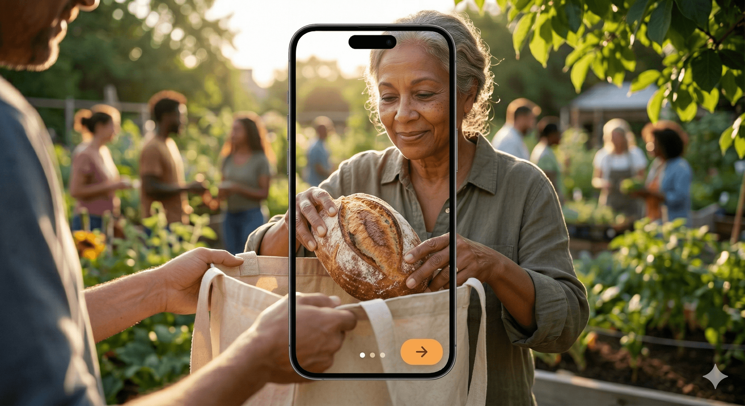 Delivering a meal to an elderly neighbor with dignity